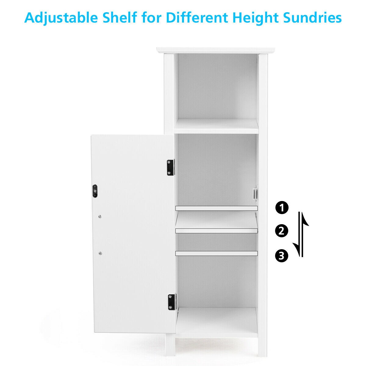 WELLFOR 12-in x 31.5-in x 12-in White Freestanding Corner Linen Cabinet