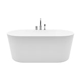 Coral 56 in. Acrylic Freestanding Flatbottom Non-Whirlpool Bathtub in White All-in-One Kit - Super Arbor
