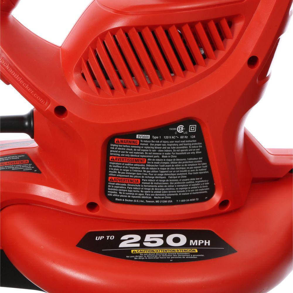 BLACK+DECKER 230 MPH 385 CFM 12-Amp Corded Electric 3-in-1 Handheld Leaf Blower/Vacuum/Mulcher - Super Arbor