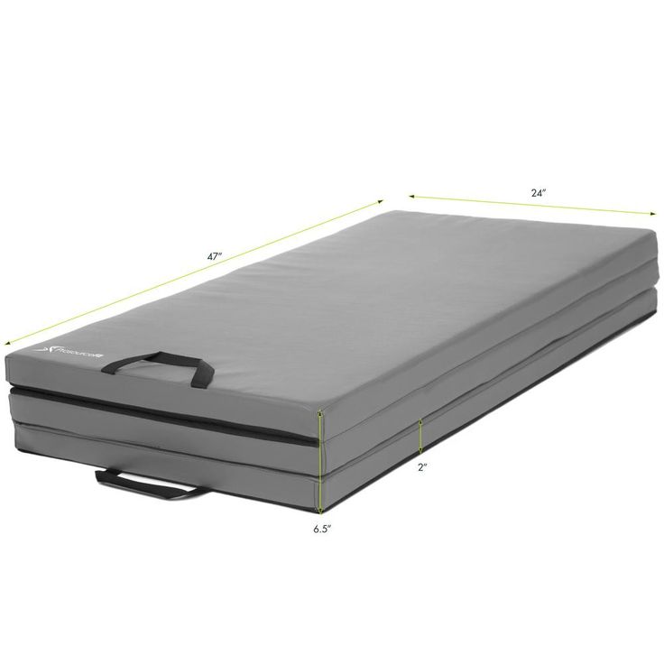 Tri-Fold Folding Thick Exercise Mat Grey 6 ft. x 4 ft. x 2 in. Vinyl and Foam Gymnastics Mat (Covers 24 sq. ft.)