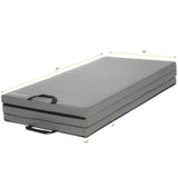 Tri-Fold Folding Thick Exercise Mat Grey 6 ft. x 4 ft. x 2 in. Vinyl and Foam Gymnastics Mat (Covers 24 sq. ft.)