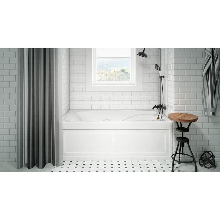 Jacuzzi CETRA 60 in. x 32 in. Acrylic Left-Drain Rectangular Alcove Whirlpool Bathtub in White