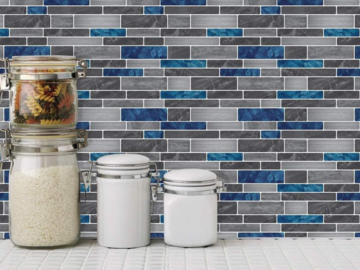 Art3d Marble Blue&Gray 12 in. x 12 in. Peel and Stick Wall Tile Backsplash (10-Pack)