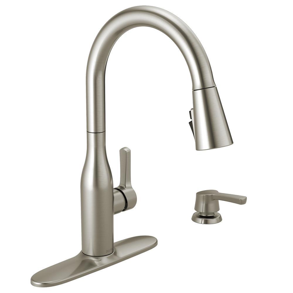 Marca Single-Handle Pull-Down Sprayer Kitchen Faucet with ShieldSpray Technology in Champagne Bronze - Super Arbor