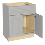 Home Decorators Collection Grayson 30 in. W x 24 in. D x 34.5 in. H Assembled Plywood Sink Base Kitchen Cabinet in Pearl Gray with Soft Close