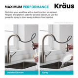 Esina Single-Handle Pull-Down Sprayer Kitchen Faucet with Dual Function Sprayhead in All-Brite Spot Free Stainless Steel - Super Arbor