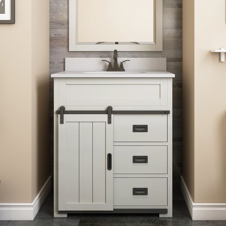 Style Selections Morriston 30-in White Single Sink Bathroom Vanity with White Engineered Stone Top