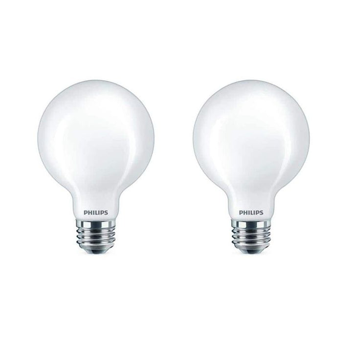 Philips 40-Watt Equivalent G25 Dimmable LED Light Bulb Soft White Frosted Globe (2-Pack)