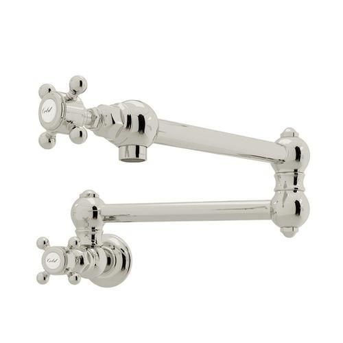 Rohl Italian Kitchen Polished Nickel 2-Handle Wall-Mount Pot Filler Handle Kitchen Faucet
