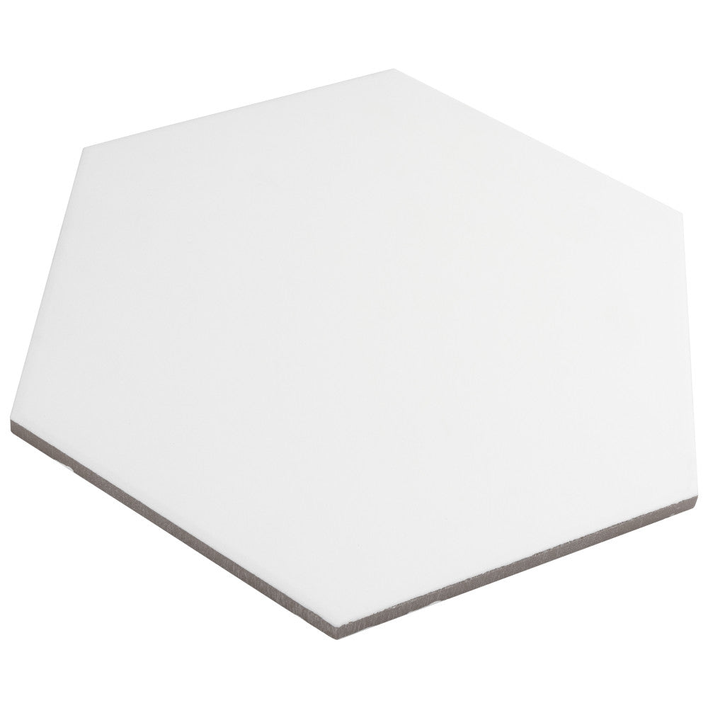 Merola Tile Apini Hex Matte White 9-1/8 in. x 10-1/2 in. Porcelain Floor and Wall Tile (7.14 sq. ft./Case)