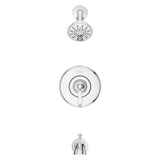Courant Single-Handle 1-Spray Tub and Shower Faucet with White Ceramic Lever Handle in Polished Chrome (Valve Included) - Super Arbor