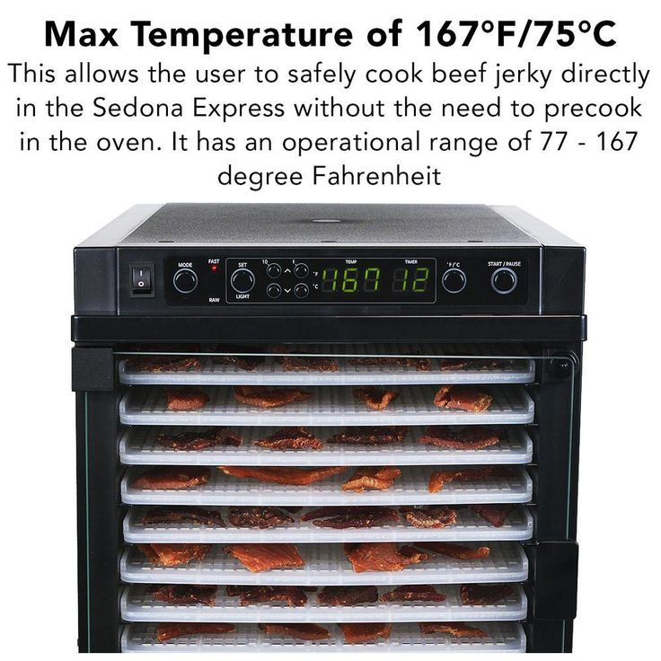 Sedona Express 11-Tray Black Food Dehydrator with Built-In Timer