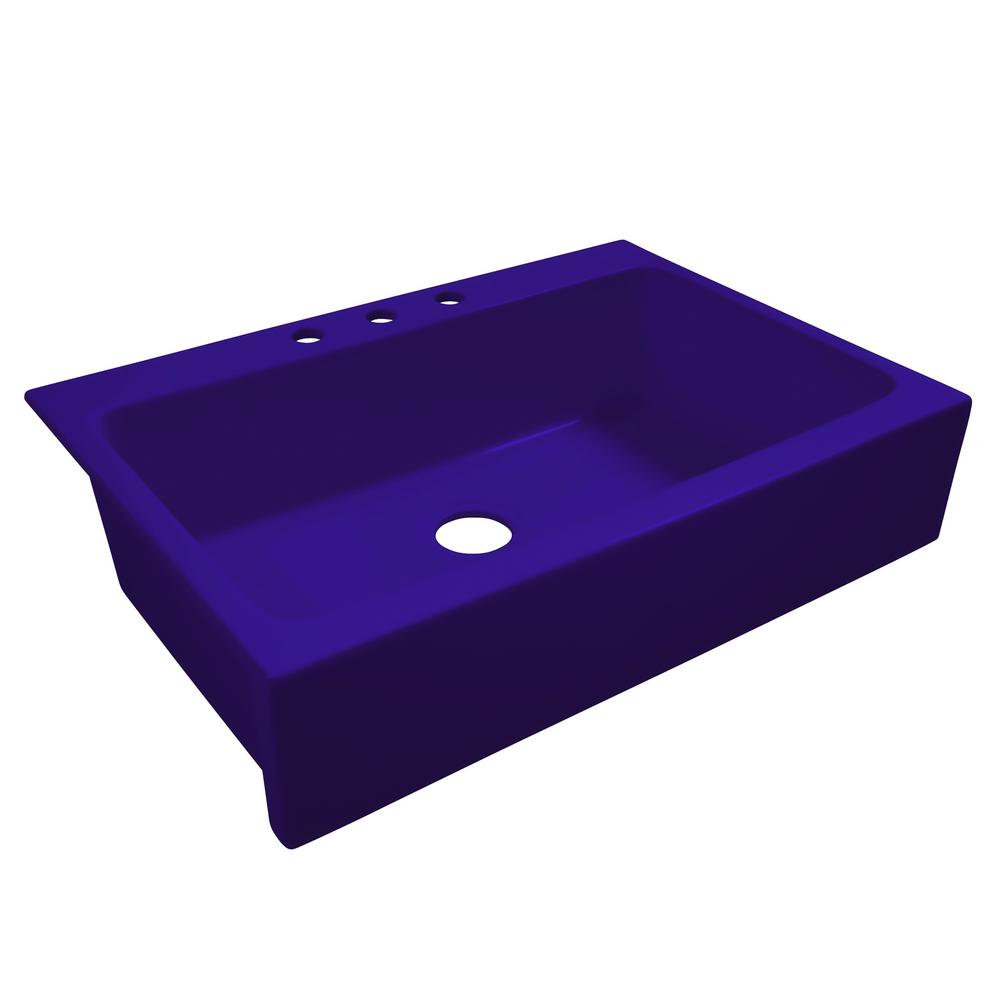 Josephine Quick-Fit Drop-in Farmhouse Fireclay 33.85 in. 3-Hole Single Bowl Kitchen Sink in Crisp White - Super Arbor
