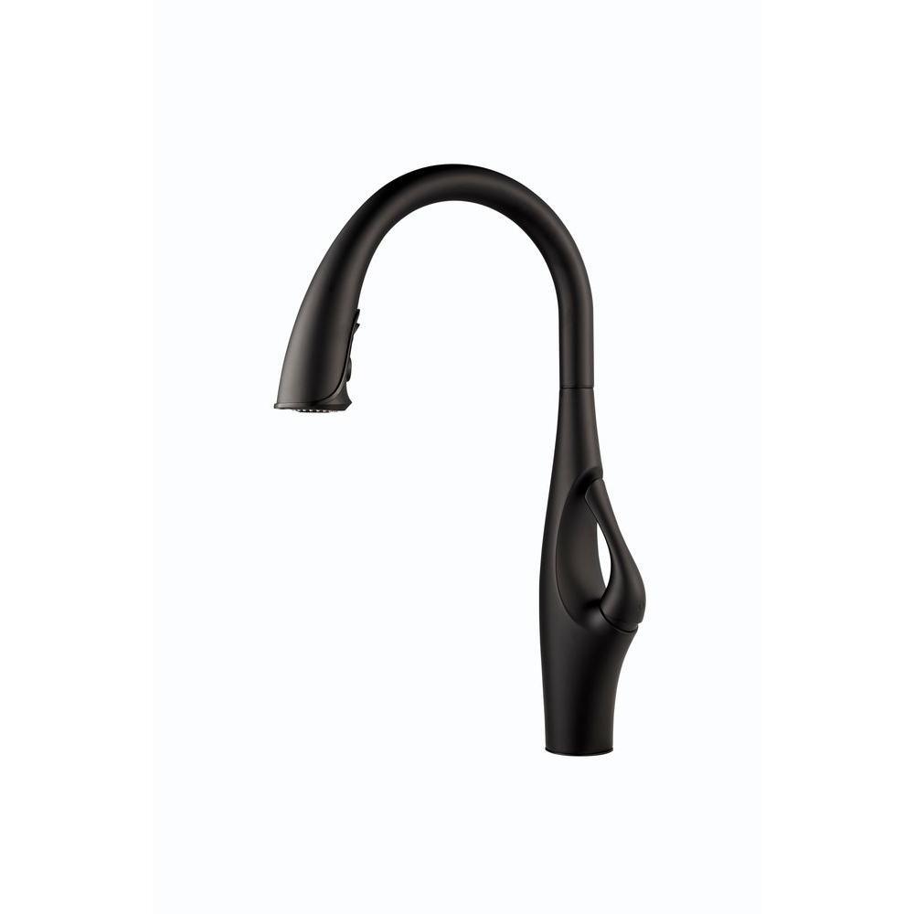 Kai Single-Handle Pull-Down Sprayer Kitchen Faucet in Stainless Steel - Super Arbor