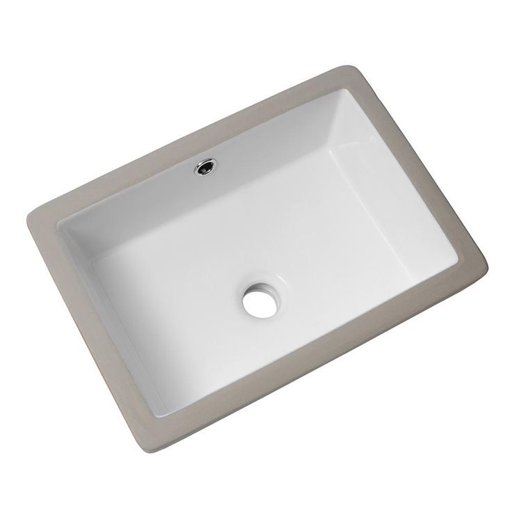 LORDEAR 18 in. Undermount Bathroom Vessel Sink Modern Rectangle Porcelain Ceramic Lavatory Vanity Bathroom Sink in Pure White
