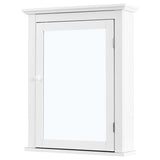 WELLFOR CY 22-in x 27.5-in Surface Mount White Mirrored Medicine Cabinet