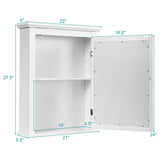 WELLFOR CY 22-in x 27.5-in Surface Mount White Mirrored Medicine Cabinet