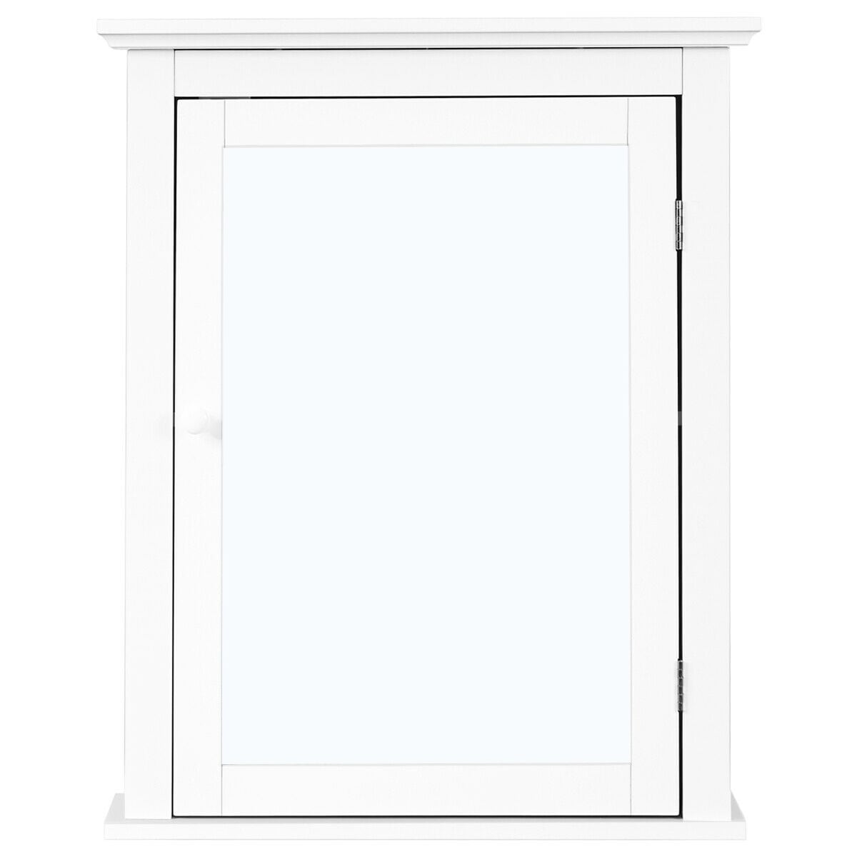 WELLFOR CY 22-in x 27.5-in Surface Mount White Mirrored Medicine Cabinet
