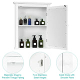 WELLFOR CY 22-in x 27.5-in Surface Mount White Mirrored Medicine Cabinet