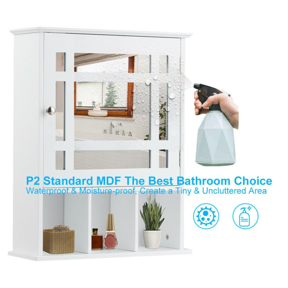 WELLFOR CY bathroom cabinet 19-in x 23.5-in x 6.5-in White Bathroom Wall Cabinet