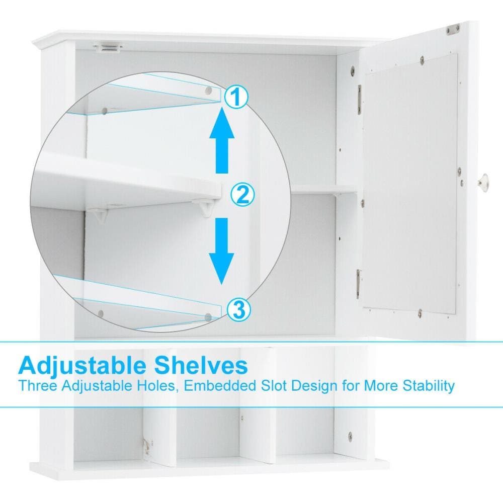WELLFOR CY bathroom cabinet 19-in x 23.5-in x 6.5-in White Bathroom Wall Cabinet