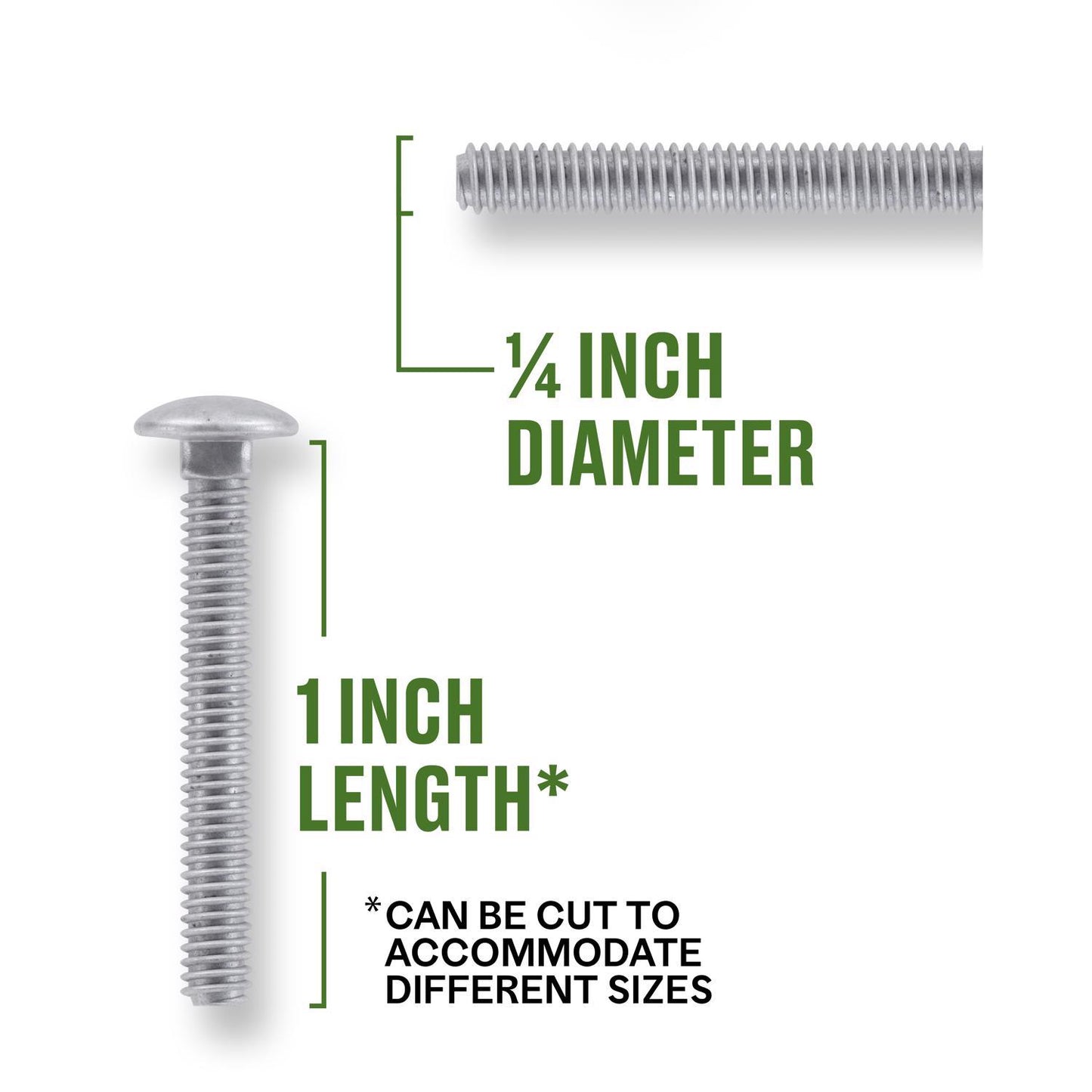 Hillman 1/4 in. x 1 in. Hot-Dipped Galvanized Steel Carriage Bolts, 100-Pack