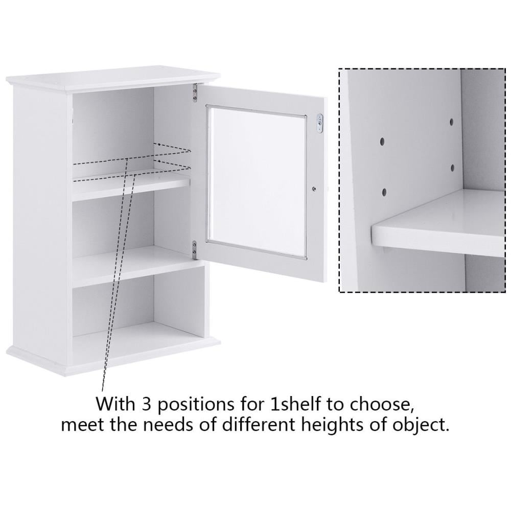 WELLFOR CY bathroom cabinet 14-in x 20-in x 7-in White Bathroom Wall Cabinet