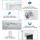 WELLFOR CY 13.5-in x 21-in Surface Mount White Mirrored Medicine Cabinet