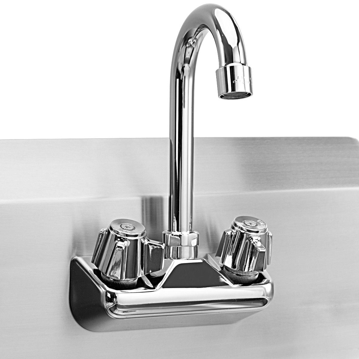 WELLFOR Stainless Steel Wall Mount Utility Tub with Drain & Faucet