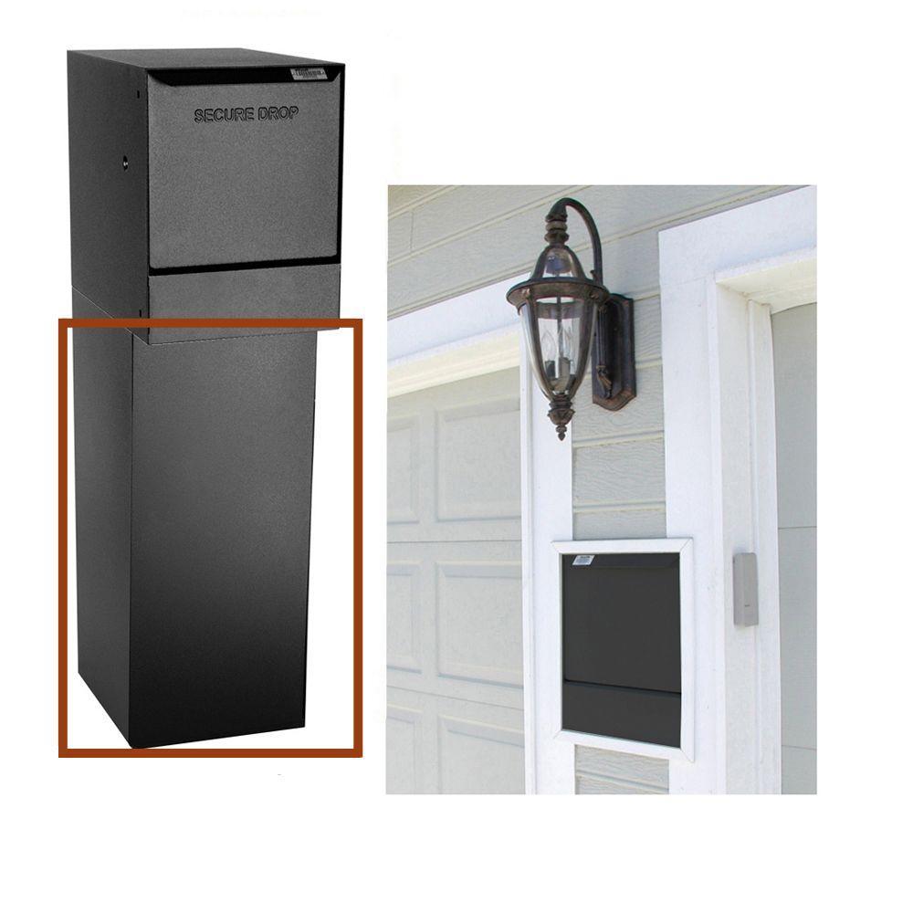 Wall-Mount Delivery Bottom Hold Vault Mailbox, Black - Super Arbor