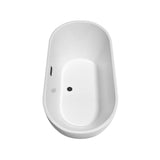Brooklyn 60 in. Acrylic Flatbottom Bathtub in White with Matte Black Trim - Super Arbor