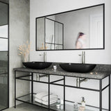 MatteShell Rectangular Vessel Bathroom Sink in Black & Gotham Faucet in Brushed Nickel - Super Arbor
