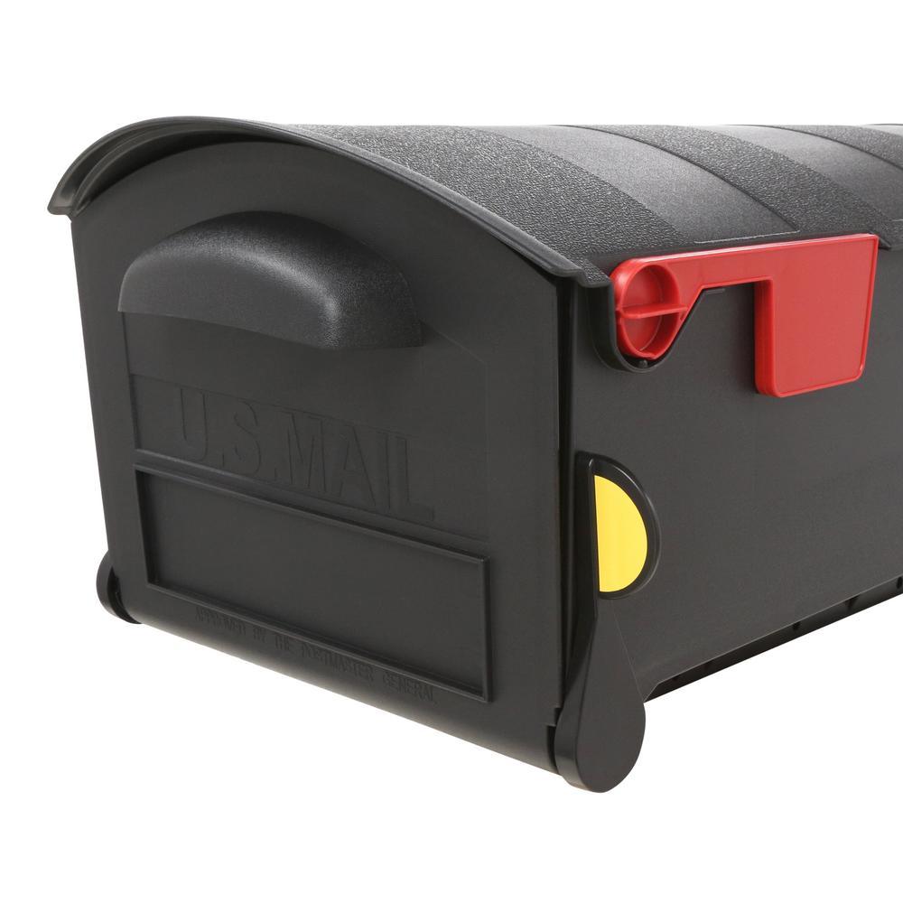 Patriot Large, Plastic, Post-Mount Mailbox, Black - Super Arbor