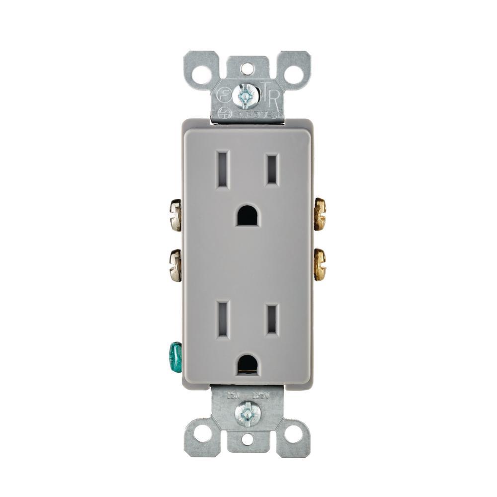 Decora 15 Amp Tamper Resistant Duplex Outlet, White - Super Arbor