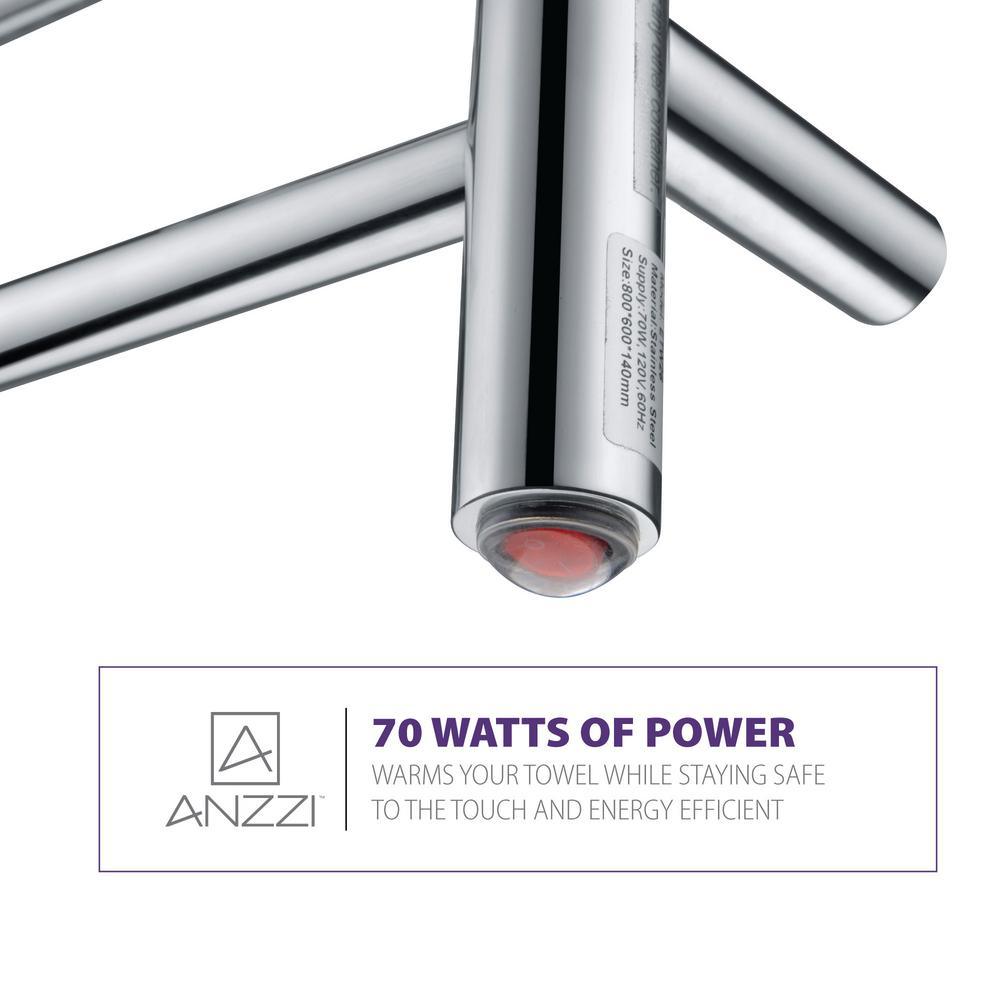 Gown 7-Bar Electric Towel Warmer in Polished Chrome - Super Arbor