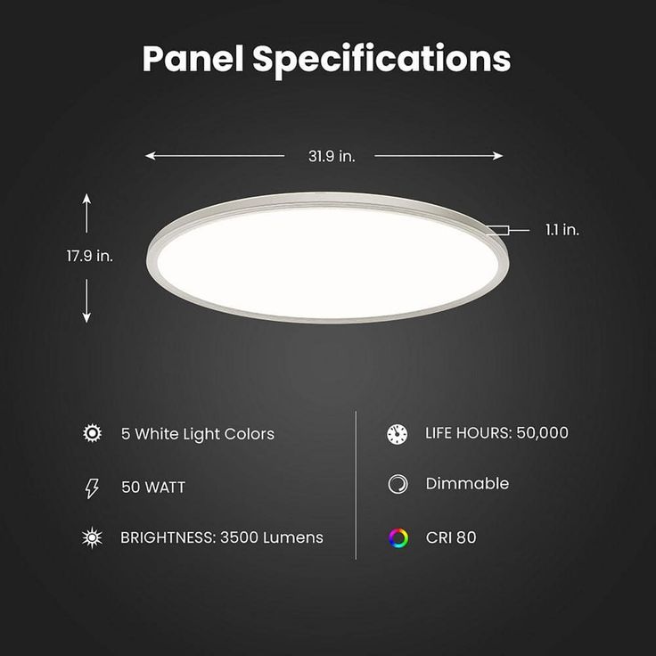 Commercial Electric 32 in. W Oval 50W 3500 Lumens Dim Selectable CCT Integrated LED Flat Panel Flush Mount Black Plus Nickel Trim Ring