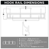 Sleek Square 24 in. White and Satin Nickel Hook Rack - Super Arbor