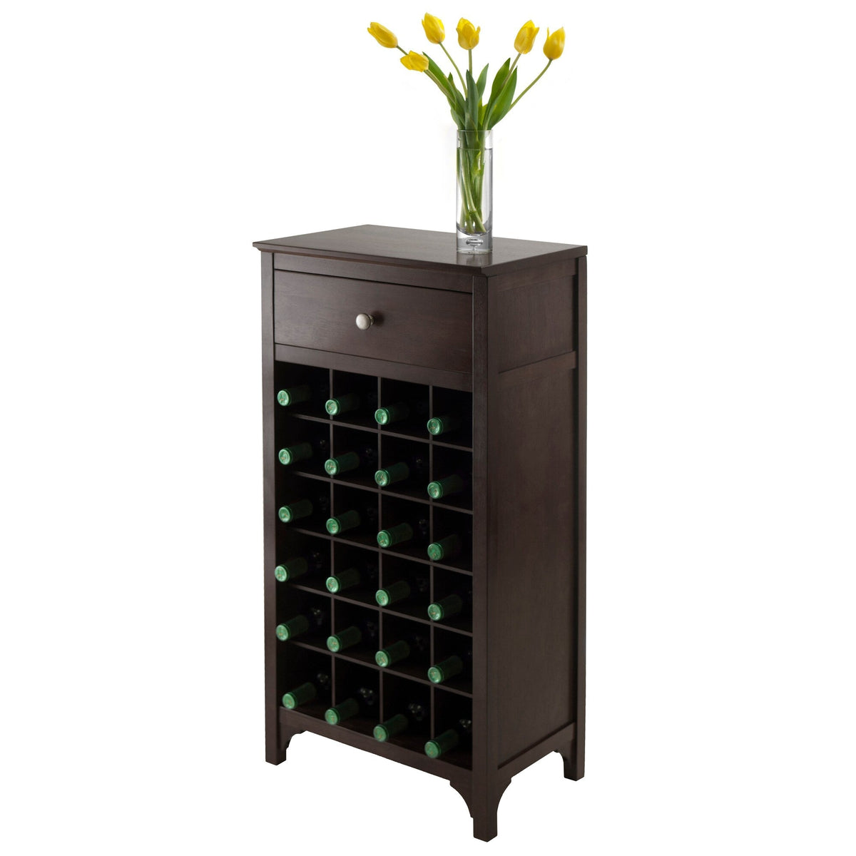 Winsome Wood 24-Bottle Espresso Wood Wine Cabinet