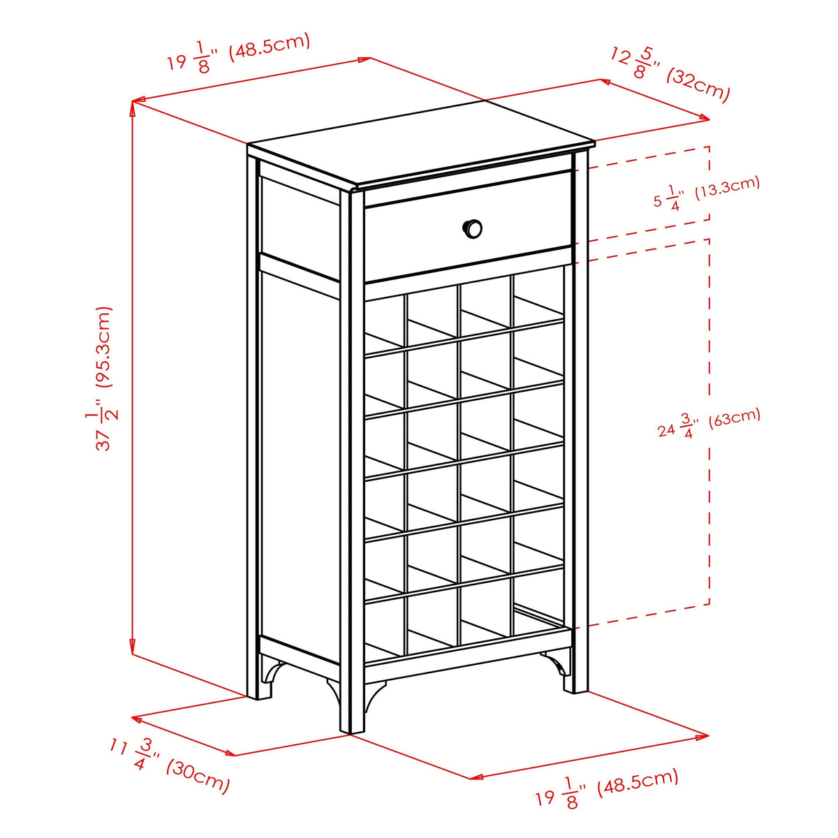 Winsome Wood 24-Bottle Espresso Wood Wine Cabinet