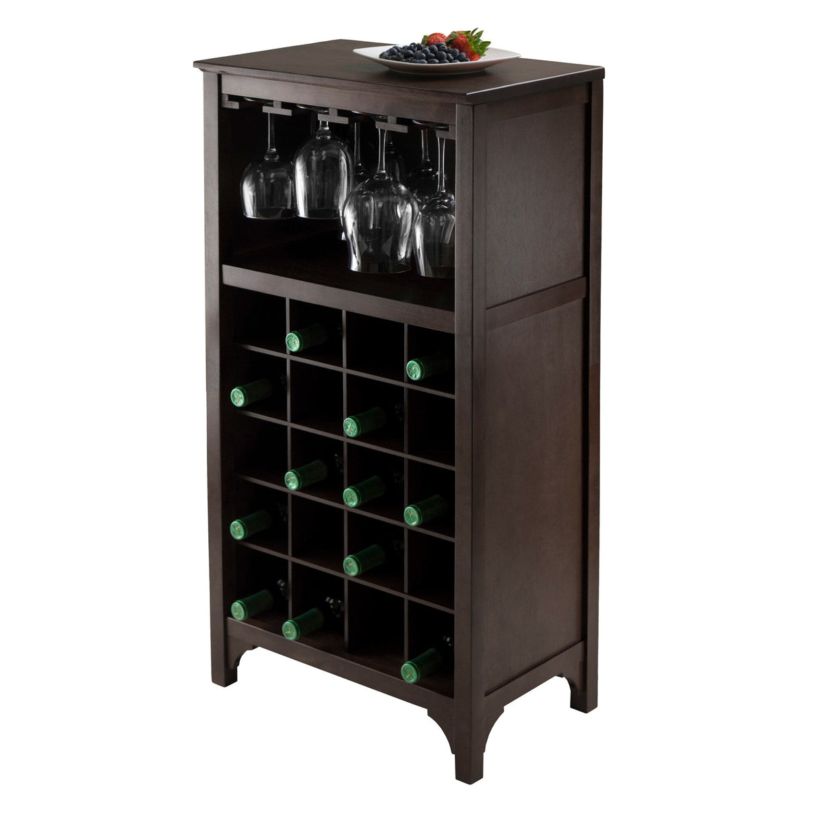 Winsome Wood 20-Bottle Espresso Wood Wine Cabinet