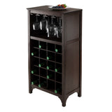 Winsome Wood 20-Bottle Espresso Wood Wine Cabinet