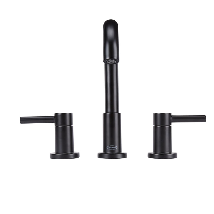 Jacuzzi Duncan Matte Black 2-Handle Widespread WaterSense Bathroom Sink Faucet with Drain
