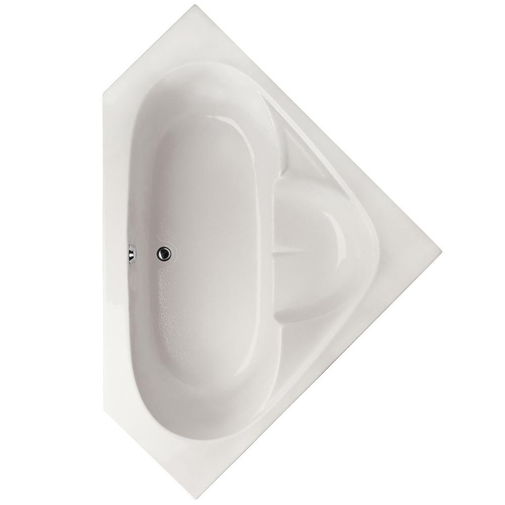 Studio 60 in. Corner Drop-in Non-Whirlpool Bathtub in White - Super Arbor