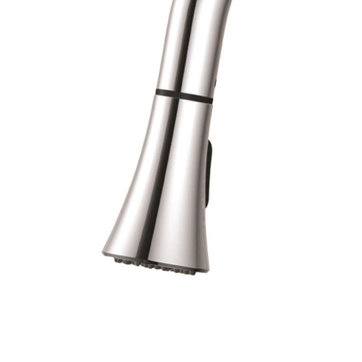 EZ-FLO Sterling Chrome 1-Handle Deck-Mount Pull-Down Handle Kitchen Faucet (Deck Plate Included)