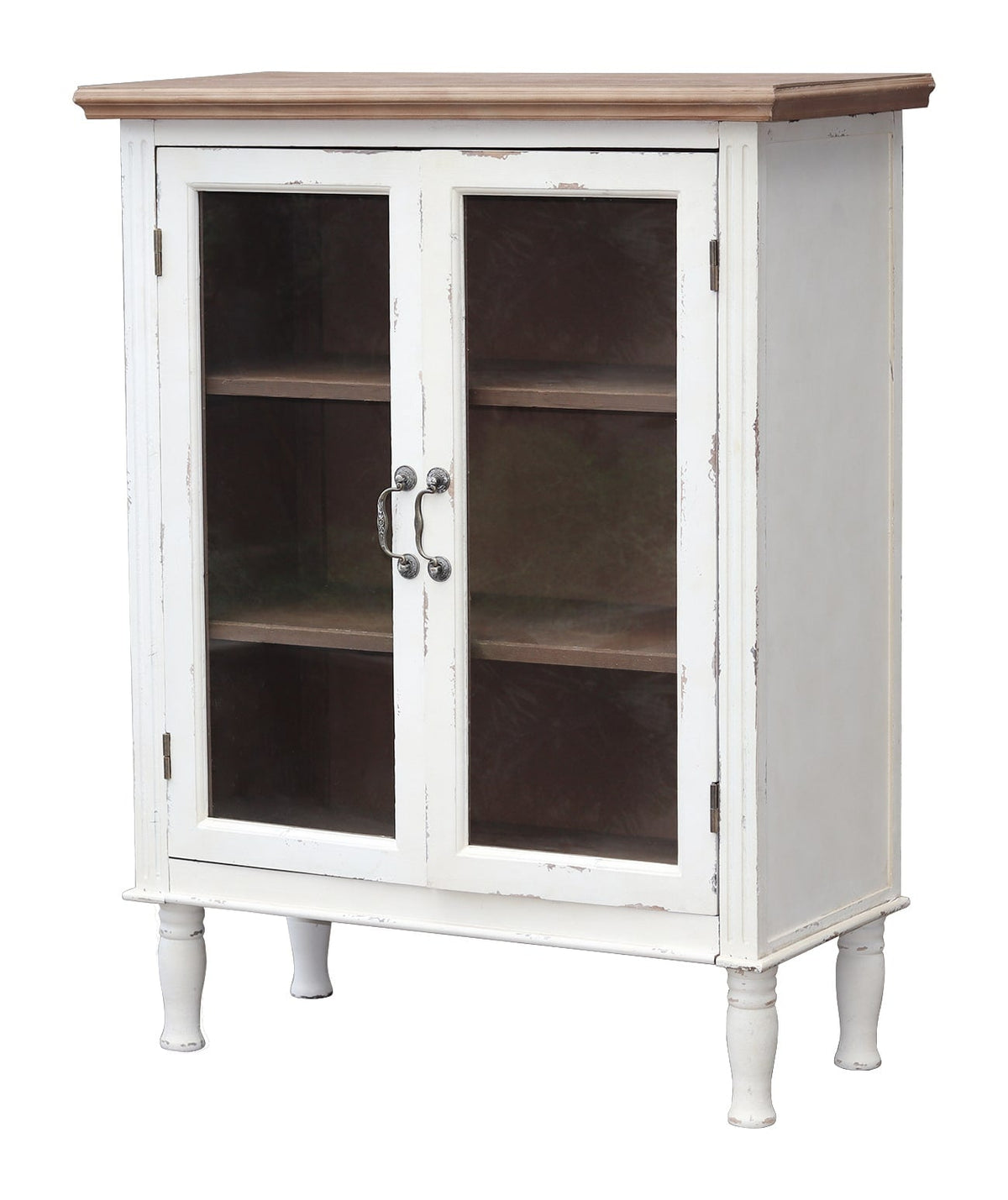 Parisloft White Country Wood Media Cabinet