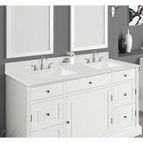 73 in. W x 22 in. D x 0.75 in. H Quartz Vanity Top in Carrara White with White Basins