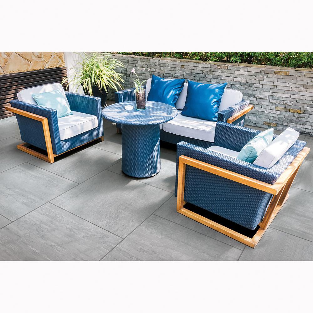 24 in. x 24 in. x 0.75 in. Pietra Chrome Porcelain Paver - Super Arbor
