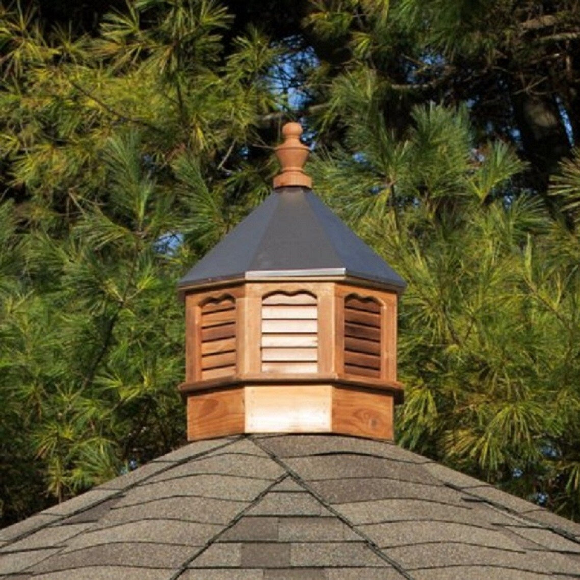 YardCraft Select 22-in x 27-in Unfinished Cedar Octagon Cupola with Bronze Aluminum Roof