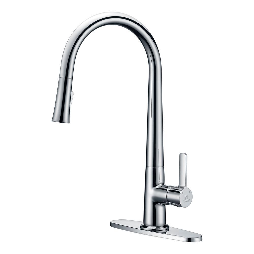 Orbital Single-Handle Pull-Down Sprayer Kitchen Faucet in Polished Chrome - Super Arbor