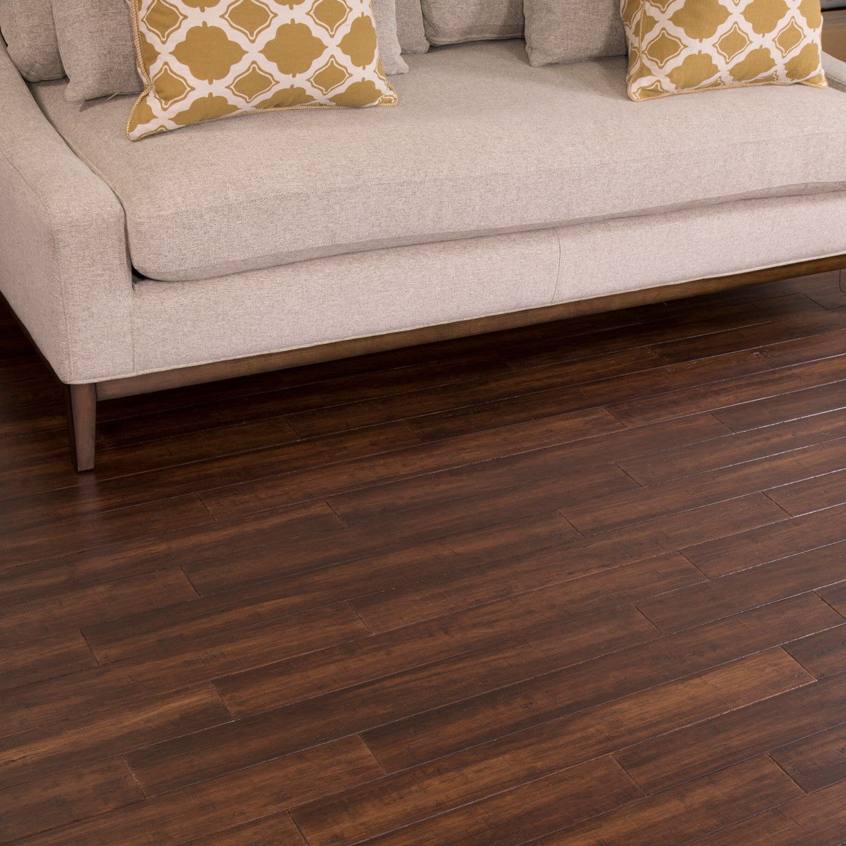 Cali Bamboo Fossilized 3.75-in Bordeaux Distressed Solid Bamboo Hardwood Flooring, 7/16-in T x 36-in L (22.69-sq ft/Carton)